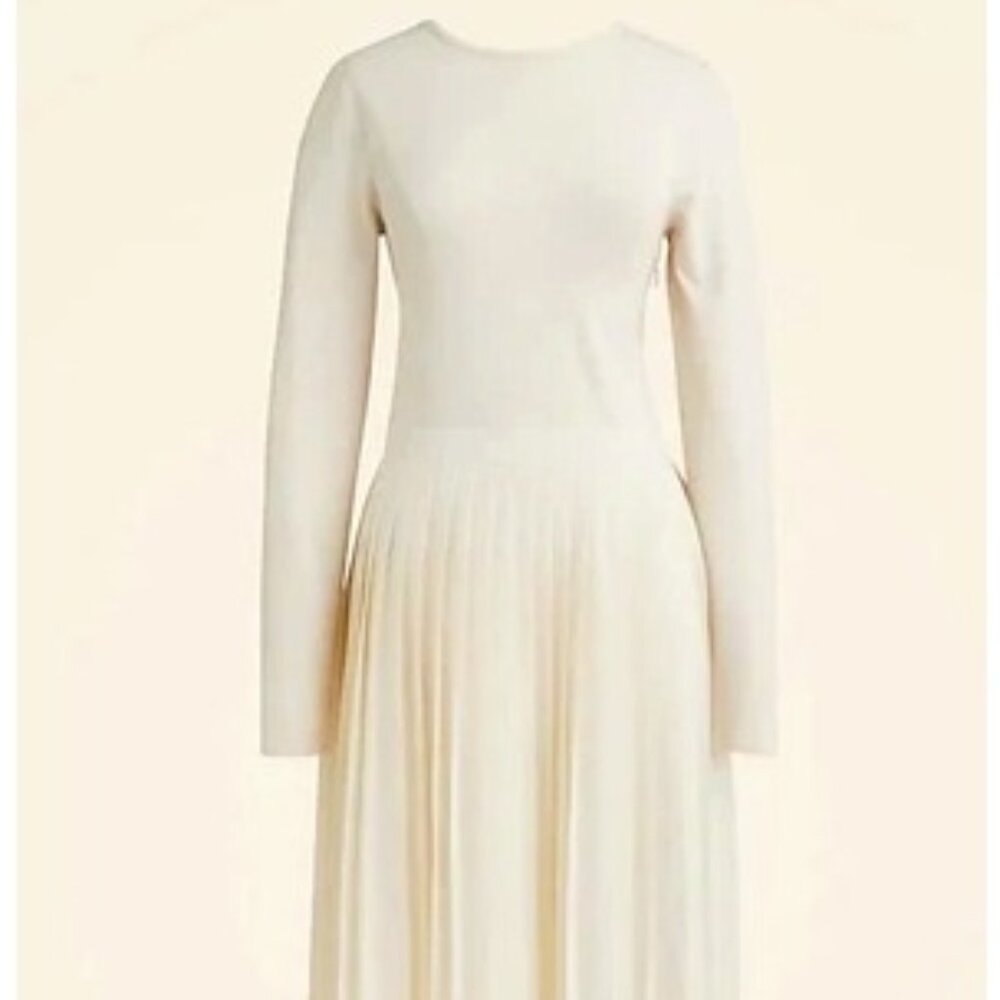 J. Crew Long Sleeve Cream Maxi Dress